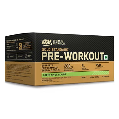 ON (Optimum Nutrition) Gold Standard&nbsp;Pre-Workout,  15 sachets/pack  Green Apple 