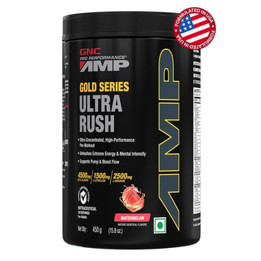 GNC AMP Gold Series Ultra Rush Powder,  0.99 lb  Watermelon 