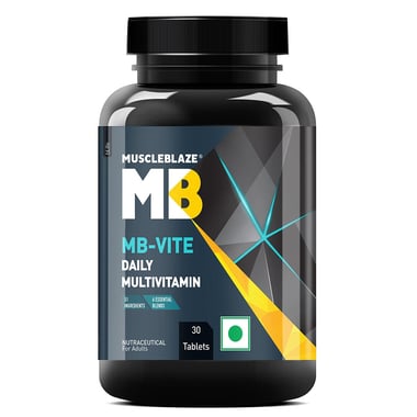 MuscleBlaze MB-VITE Daily Multivitamin, for Enhanced Energy, Stamina & Gut Health,  30 tablet(s)  Unflavoured 