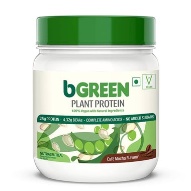 bGREEN Plant Protein Pea Protein Isolate,  1.1 lb  Cafe Mocha 