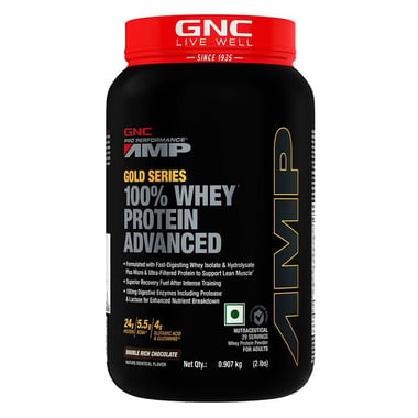 GNC Amp Gold Series 100% Whey Protein Advanced, 2 lb Double Rich Chocolate