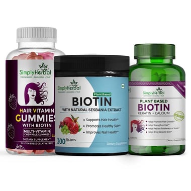 Simply Herbal Complete Hair Health Combo, 3 Piece(s)/Pack Unflavoured