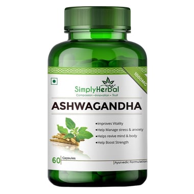 Simply Herbal Ashwagandha 1000mg,  60 capsules 