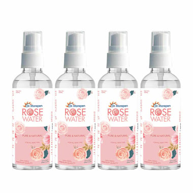 Dr. Morepen Pure & Natural Rose Water Spray,  100 ml  for All Types of Skin (Pack of 4) 