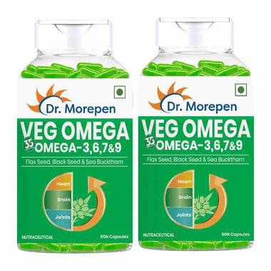 Dr. Morepen Veg Omega 3 6 7 9 (Pack of 2), 60 capsules