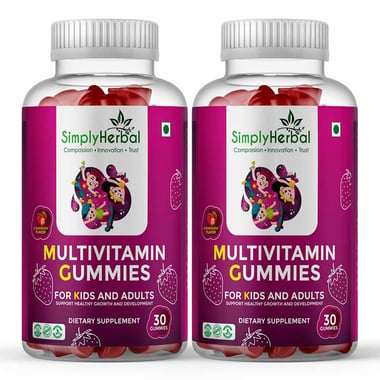 Simply Herbal Multivitamin Gummies, 30 gummies Strawberry (Pack of 2)