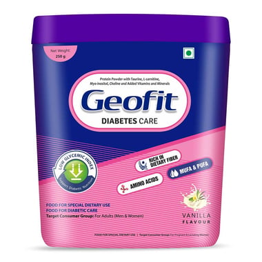 Geofit Diabetes Care Protein Powder,  250 g  Vanilla 