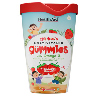 HealthAid Children's Multivitamin Gummies with Omega 3,  60 gummies  Strawberry 