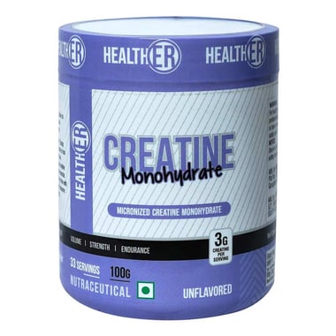 HealthER Micronized Creatine Monohydrate,  Unflavoured  0.22 lb 