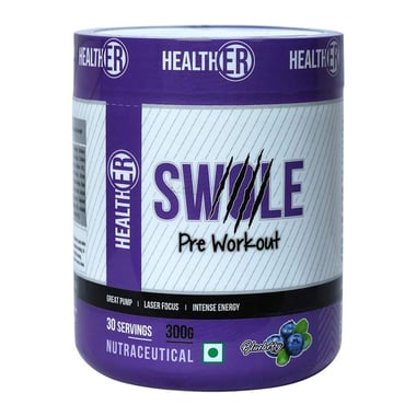 HealthER Swole Pre Workout, 0.66 lb Blueberry