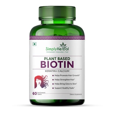 Simply Herbal Plant Based Biotin with Keratin & Calcium, 60 tablet(s) Unflavoured
