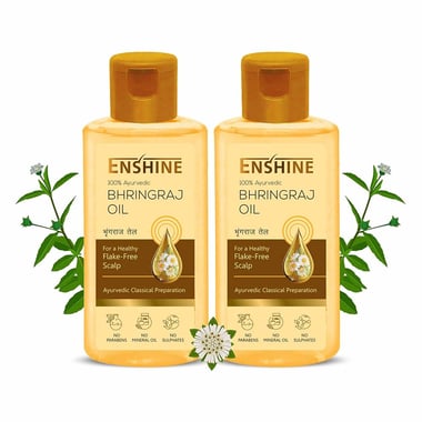Enshine Bhringraj Hair Oil, 60 ml for Healthy Flake-Free Scalp (Pack of 2)