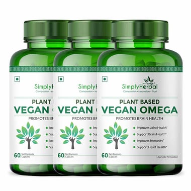 Simply Herbal Vegan Omega 800mg (Pack of 3), 60 veggie capsule(s)