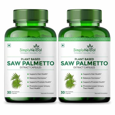Simply Herbal Saw Palmetto Extract (Pack of 2), 30 capsules