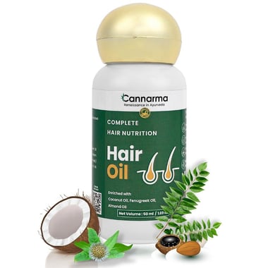 Cannarma Hair Oil with Coconut & Almond,  50 ml  Complete Hair Nutrition 