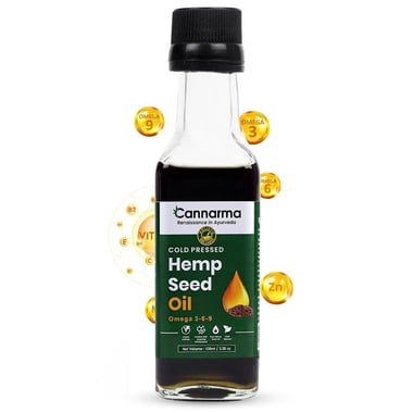 Cannarma Cold Pressed Omega 3-6-9 Hemp Seed Oil,  100 ml  for All Hair Types 