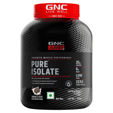 GNC AMP Pure Isolate Powder, 4 lb Cookies & Cream