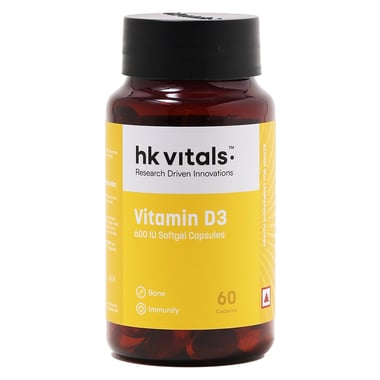 HealthKart HK Vitals Vitamin D3, 60 capsules Unflavoured