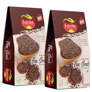 Eatriite Roasted & Salted Flax Seeds, Unflavoured (Pack of 2) 200 g