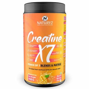 Naturyz Creatine X7 Post-Workout Drink, Mango Orange 0.99 lb