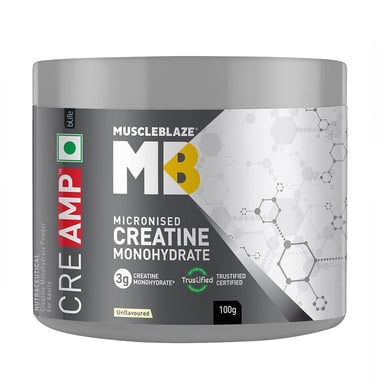 MuscleBlaze Creatine Monohydrate CreAMP, Unflavoured 0.22 lb