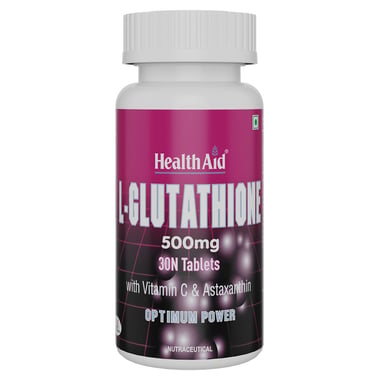 HealthAid L-Glutathione 500mg with Vitamin C & Astaxanthin,  Unflavoured  30 tablet(s) 