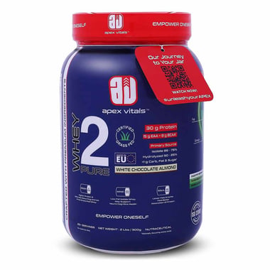 Apex Vitals Whey 2 Pure,  2 lb  White Chocolate Almond 