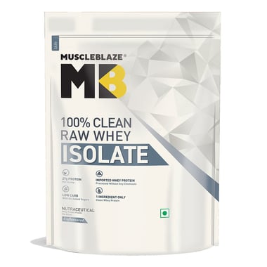 MuscleBlaze Raw Whey Isolate, 2.2 lb 100% Clean Whey Unflavoured