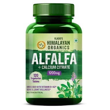 Vlado's Himalayan Organics Alfalfa + Calcium Citrate Malate 1200mg, 120 tablet(s) Unflavoured