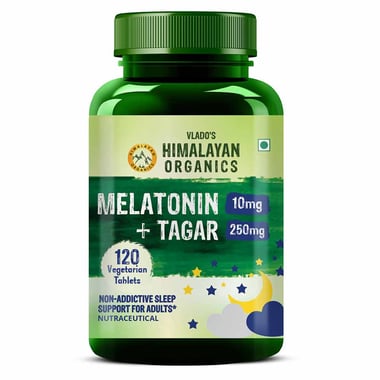 Vlado's Himalayan Organics Melatonin 10mg + Tagar 250mg, 120 tablet(s) Unflavoured
