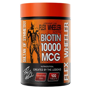 Flex Wheeler Nutrition Biotin 10000 mcg, 100 tablet(s) Unflavoured