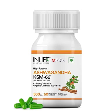 INLIFE Ashwagandha KSM-66 500mg, 60 veggie capsule(s)