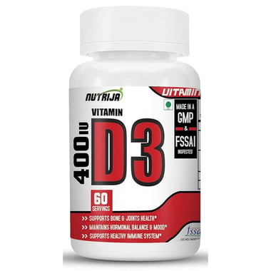 NutriJa Vitamin D3 400IU,  60 capsules  Unflavoured 