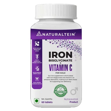 NATURALTEIN Iron Bisglycinate + Vitamin C for Male, 60 tablet(s)