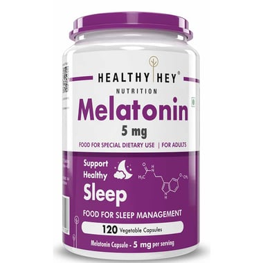 HealthyHey Nutrition Melatonin 5mg,  120 veggie capsule(s)  Unflavoured 