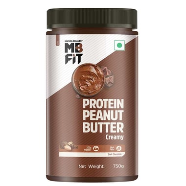 MuscleBlaze High Protein Peanut Butter, 0.750 kg Dark Chocolate Creamy