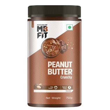 MuscleBlaze Chocolate Peanut Butter, 750 g Crunchy