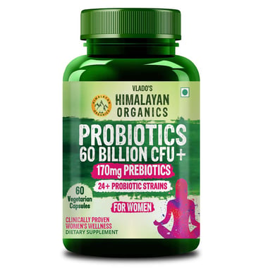 Vlado's Himalayan Organics Probiotics 60 Billion CFU + 170mg Prebiotics,  60 veggie capsule(s)  Unflavoured (for Women) 
