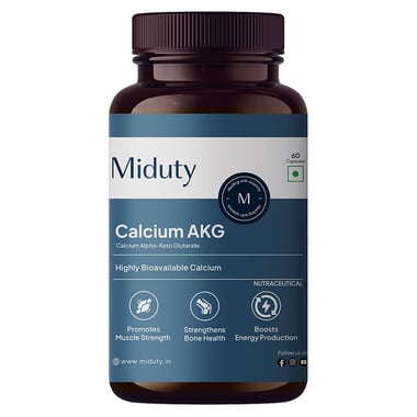 Miduty Calcium Alpha-KetoGlutarate (Ca-AKG),  60 capsules  Unflavoured 