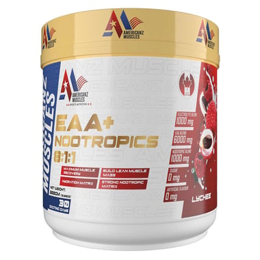 Americanz Muscles EAA + Nootropics 8:1:1, Lychee 0.66 lb 30 Servings