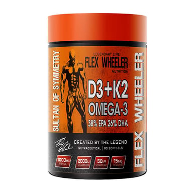 Flex Wheeler Nutrition Omega 3 D3+K2, 90 softgels