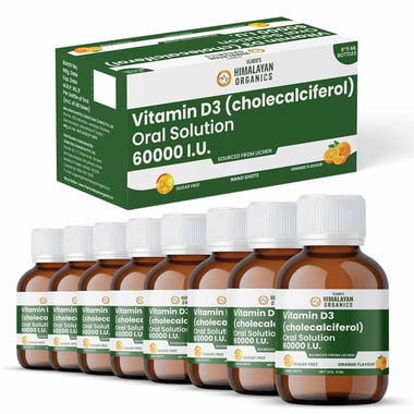 Vlado's Himalayan Organics Vitamin D3 60000 IU Shots,  5 ml  Orange (Pack of 8) 