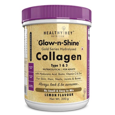HealthyHey Nutrition Gold Series Hydrolysed Bovine Collagen Type 1 & 3,  200 g  Lemon 