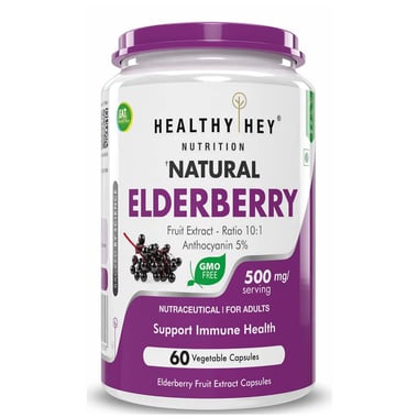 HealthyHey Nutrition Natural Elderberry, 60 veggie capsule(s)