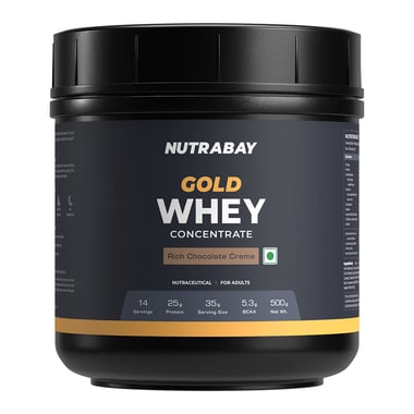 Nutrabay Gold Concentrate Whey Protein, 1.1 lb Rich Chocolate Creme