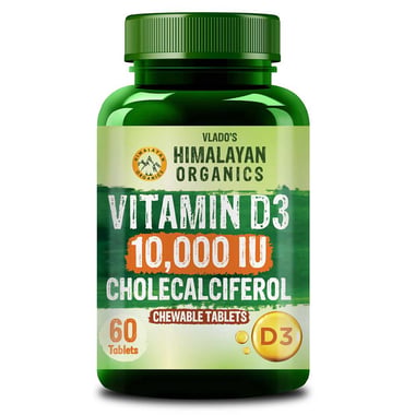 Vlado's Himalayan Organics Vitamin D3 10000 IU Cholecalciferol,  60 tablet(s)  Orange 
