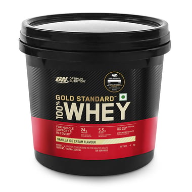 ON (Optimum Nutrition) Gold Standard 100% Whey Protein, 8.8 lb Vanilla Ice Cream