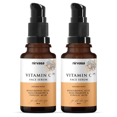 Nirvasa Vitamin C Face Serum,  30 ml  for All Skin Types (Pack of 2) 