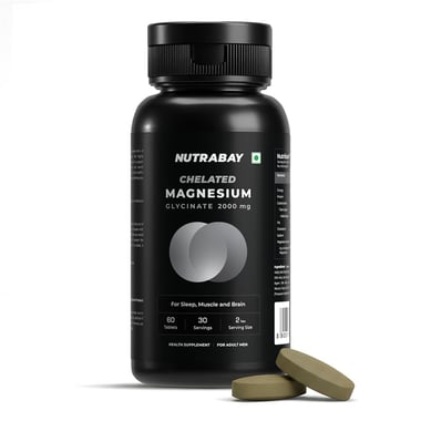 Nutrabay Magnesium Glycinate 2000mg,  Unflavoured  60 tablet(s) 
