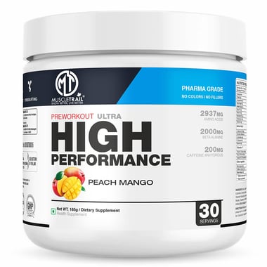 Muscle Trail Pre-Workout Ultra High-Performance, 0.36 lb Peach Mango